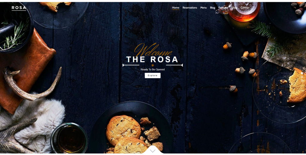 Rustic homepage for a restaurant or venue – web design with wood background and natural elements – Web Design, Video Editing, and Graphic Services Web Designer Freelance