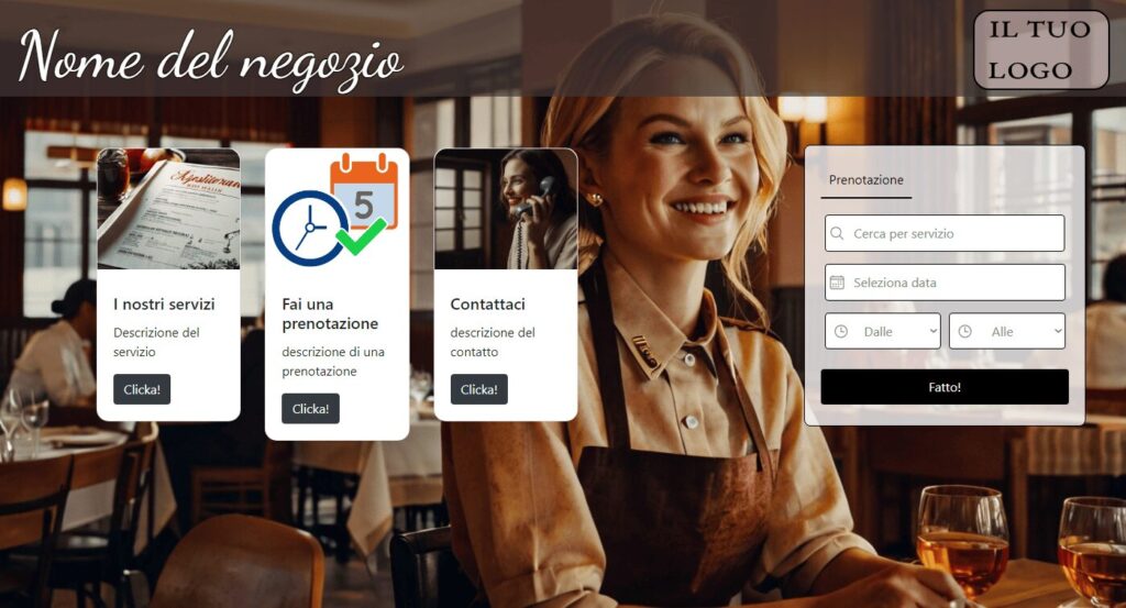 Responsive design for a restaurant or shop website – services section and custom booking form – Web Design, Video Editing, and Graphic Services Web Designer Freelance