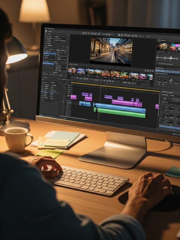 Diseñador web freelance trabajando en edición de video y soluciones multimedia, desarrollo web y optimización SEO